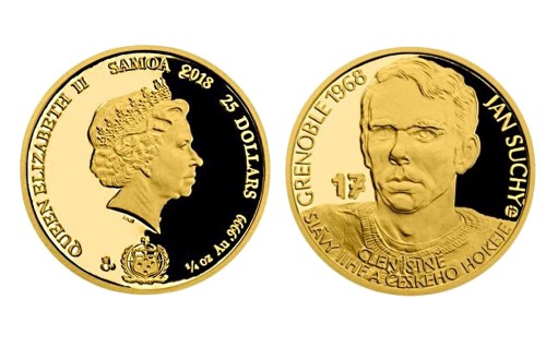Ян Сухи в золоте на монете государства Самоа