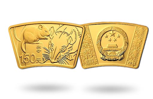 китайские золотые монеты веерообразной формы