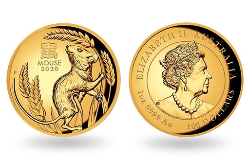 высокорельефные золотые монеты Австралии в честь Года Крысы