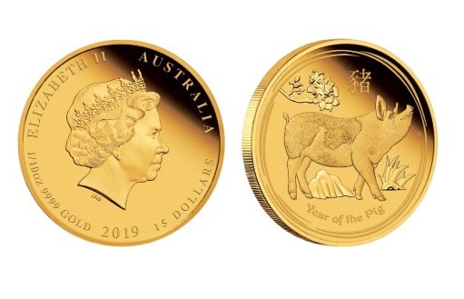 Австралийские монеты из золота посвящены предстоящему Году Свиньи