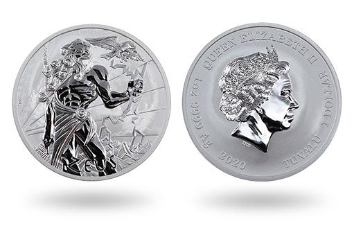 громовержец Зевс изображен на серебряной монете Тувалу