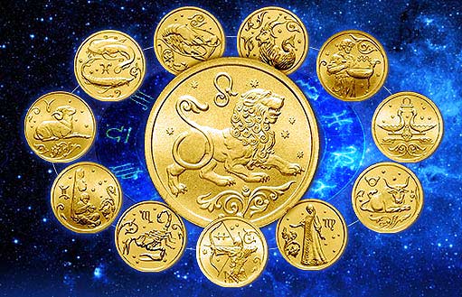 золотые монеты с зодиаком 25 рублей 2005 года