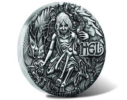 монета Скандинавские богини: Хель из серебра