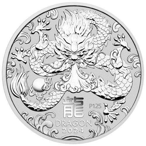 Год Дракона 2024: серебряная монета $1 Австралии Лунар III / серебро 31,10 гр. - 1