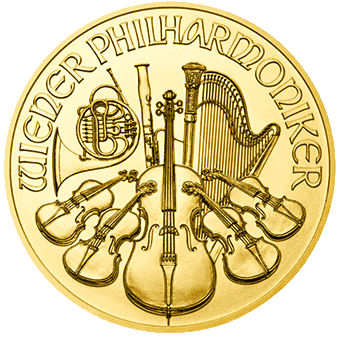 Венская Филармония (Филармоникер): золотая 1oz монета 100 евро — купить в  Золотом Запасе монеты выпуска 2013-2019 гг