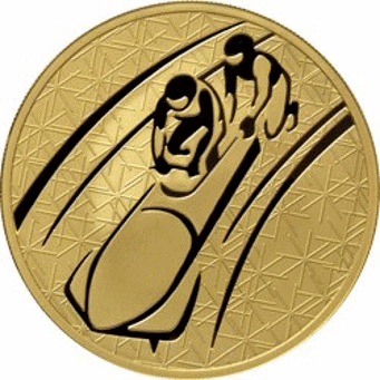 Бобслей. Зимние виды спорта: золото 31.1 гр монеты ММД 2010 - 1