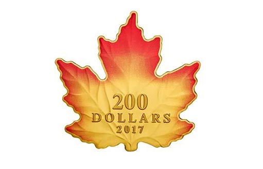 Памятная золотая монета Канады «Осенний огонь»
