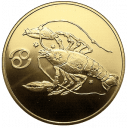 Рак. Знаки Зодиака: золотая монета 50 рублей СПМД 2004