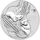 Год Крысы (Мыши) 2020:: серебряная монета $1 Австралии, Лунар III / серебро 1 oz