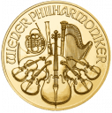 Венская Филармония: золотая монета 25 евро / 7.78 гр золото, чеканка с 2013 по н.в.