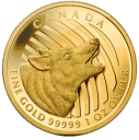 Воющий волк: золото 31.1 гр монета серии «Зов природы»