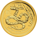 Год Змеи 2013: золотая монета $100 Австралии Лунар II / золото 1 oz