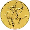 Стрелец. Знаки Зодиака: золотая монета 50 рублей СПМД 2003