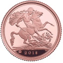 Соверен: золотая монета 7.325 гр выпуска 2000 года по н.в.