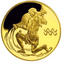 Водолей. Знаки Зодиака: золотая монета 50 рублей СПМД 2004