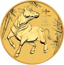 Год Быка 2021: золотая монета $50 Австралии Лунар II / золото 15.55 гр