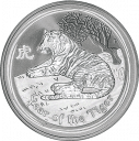 Год Тигра 2010: серебряная монета $30 Австралии Лунар II / серебро 1 кг