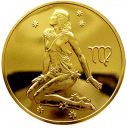 Дева. Знаки Зодиака: золотая монета 50 рублей СПМД 2003