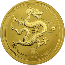 Год Дракона 2012: золотая монета $100 Австралии Лунар II / золото 1oz