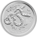 Год Змеи 2013: серебряная монета $1 Австралии, Лунар II / серебро 1 oz