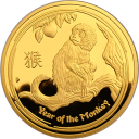 Год Обезьяны 2016: золотая монета $100 пруф / золото 31.1 гр, австралийский Лунар II