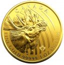 Лось: золотая 31.1 гр монета серии «Зов природы»