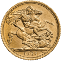 Соверен: золотая монета 7.325 гр выпуска до 2000 г