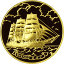Фрегат Мир: золотая монета 155.5 гр ММД 2006