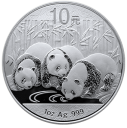 Панда: серебряная монета 10 юаней,  31.1 гр серебро, Китай 2010-2016 гг