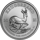 Крюгерранд: серебряная монета /  31.1 г серебро, ЮАР 2018 г по н.в.
