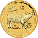 Год Свиньи 2019: золотая монета $25 Австралии Лунар II / золото 1/4 oz