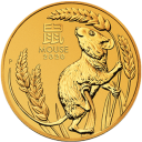 Год Крысы (Мыши) 2020: золотая монета $100 Австралии Лунар III / золото 1 oz