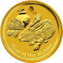 Год Кролика 2011: золотая монета $100 Австралии Лунар II / золото 1 oz