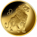 Лев. Знаки Зодиака: золотая монета 50 рублей ММД 2003
