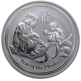 Год Обезьяны 2016: серебряная монета $1 Австралии, Лунар II / серебро 31,10 гр. - 1