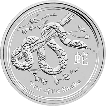 Год Змеи 2013: серебряная монета $1 Австралии, Лунар II / серебро 31,10 гр. - 1
