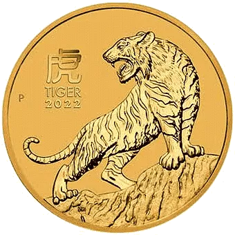 Год Тигра 2022: золотой австралийский Лунар $100 / золото 31.1 гр - 1