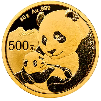 Панда: золотые монеты 30 гр выпуска 2016 г. по н.в. - 1