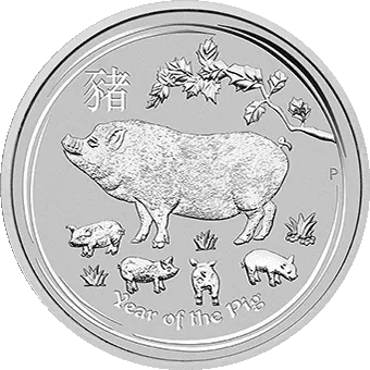 Год Свиньи 2019: серебряная монета $1 Австралии Лунар II / серебро 31,10 гр. - 1