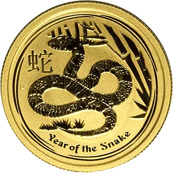 Год Змеи 2013: золотая монета $25 Австралии Лунар II / золото 1/4 oz - 1