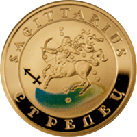 Знаки Зодиака: золотые монеты Армения 2018, золото 7.74 гр - 7