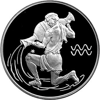 Знаки Зодиака: серебряные монеты 3 рубля России / серебро 31.1 грамма, 2003‒2004 гг выпуска - 9