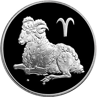 Знаки Зодиака: серебряные монеты 3 рубля России / серебро 31.1 грамма, 2003‒2004 гг выпуска - 11